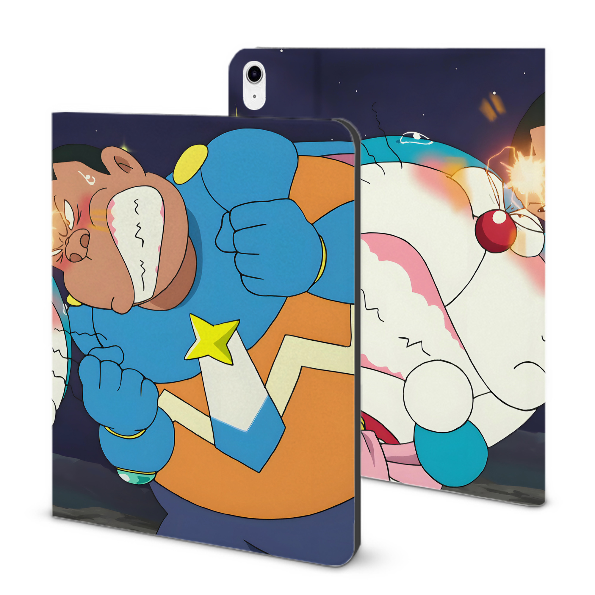 （画像用） ドラえもん Doraemon IPad ケース ブック型 PUレザー TPU 耐衝撃 軽量 薄型 ペン収納なし 全面保護 IPad 各モデル対応
